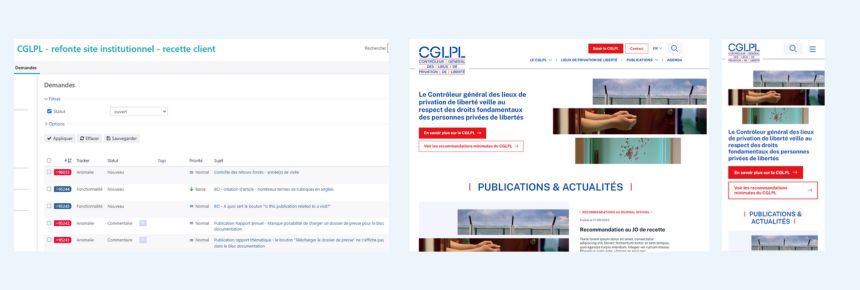 Phase de recette du site en preprod avec le CGLPL et l'agence retenue