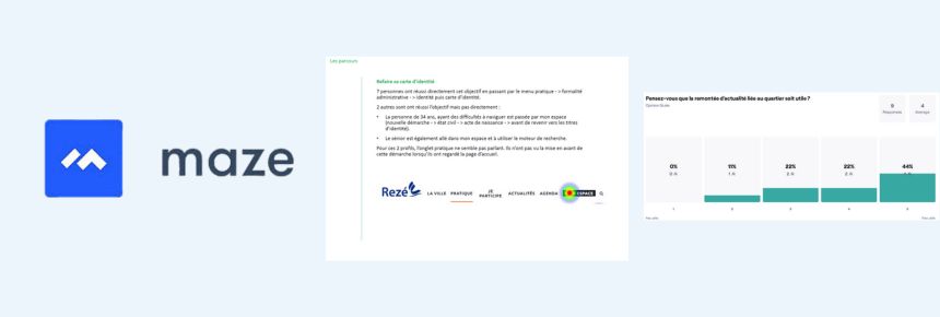 Capture d'écran de l'utilisation de Maze pour tester les objectifs des cibles sur le site de Rezé