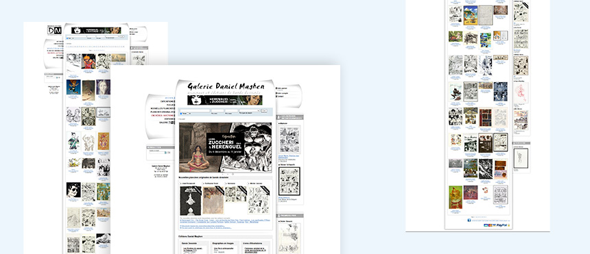 Captures d'écran du site de la Galerie Daniel Maghen