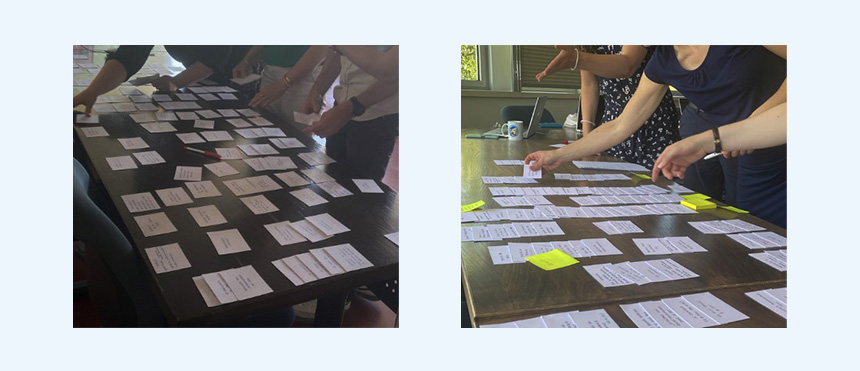 Vue sur les ateliers tri de cartes